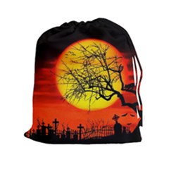 Halloween Landscape Drawstring Pouches (xxl) by Valentinaart