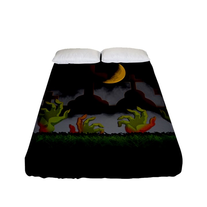 Halloween Zombie Hands Fitted Sheet (Full/ Double Size)