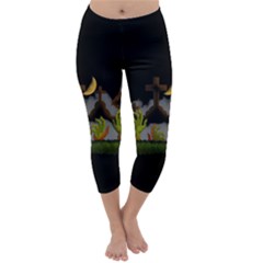 Halloween Zombie Hands Capri Winter Leggings  by Valentinaart