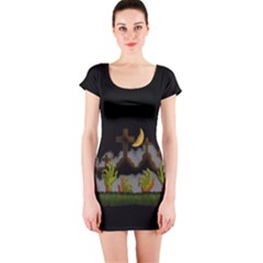 Halloween Zombie Hands Short Sleeve Bodycon Dress by Valentinaart