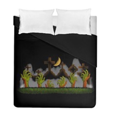 Halloween Zombie Hands Duvet Cover Double Side (full/ Double Size) by Valentinaart