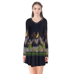 Halloween Zombie Hands Flare Dress by Valentinaart