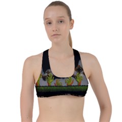 Halloween Zombie Hands Criss Cross Racerback Sports Bra