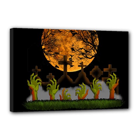 Halloween Zombie Hands Canvas 18  X 12  by Valentinaart