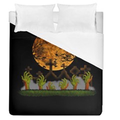 Halloween Zombie Hands Duvet Cover (queen Size) by Valentinaart