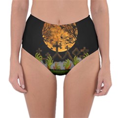 Halloween Zombie Hands Reversible High-waist Bikini Bottoms by Valentinaart