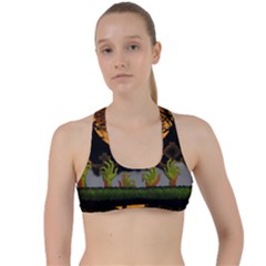 Halloween Zombie Hands Criss Cross Racerback Sports Bra