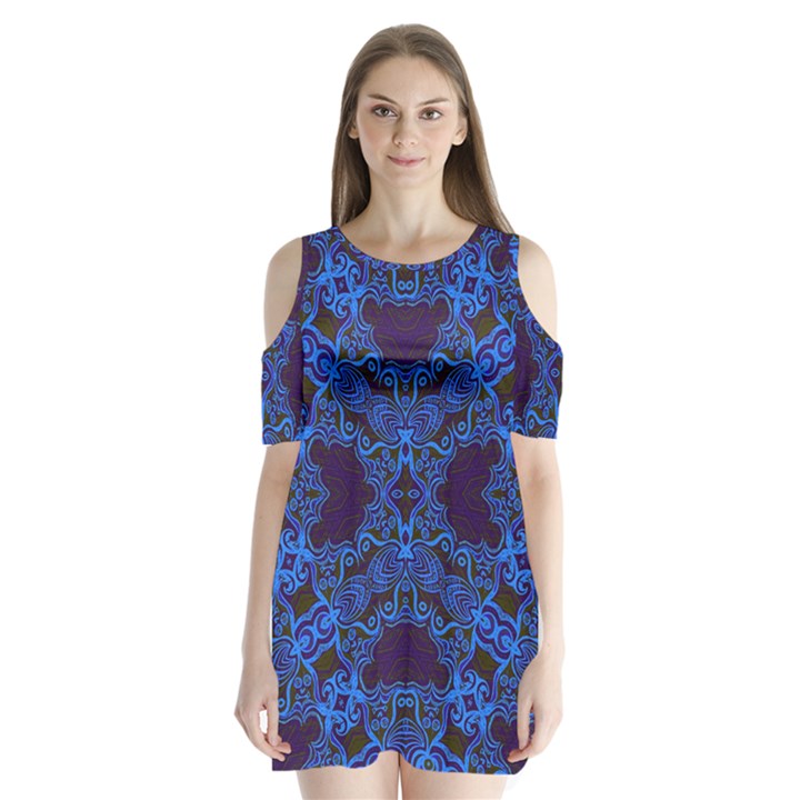 Plutonium Circuit Shoulder Cutout Velvet  One Piece