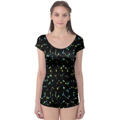 Splatter Abstract Dark Pattern Boyleg Leotard  by dflcprints