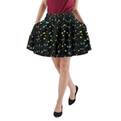 Splatter Abstract Dark Pattern A-line Pocket Skirt by dflcprints