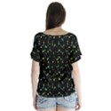 Splatter Abstract Dark Pattern V-Neck Flutter Sleeve Top View2