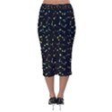 Splatter Abstract Dark Pattern Velvet Midi Pencil Skirt View2