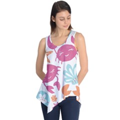 Animals Sea Flower Tropical Crab Sleeveless Tunic by Mariart