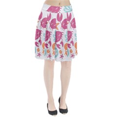 Animals Sea Flower Tropical Crab Pleated Skirt by Mariart