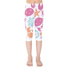 Animals Sea Flower Tropical Crab Kids  Capri Leggings  by Mariart