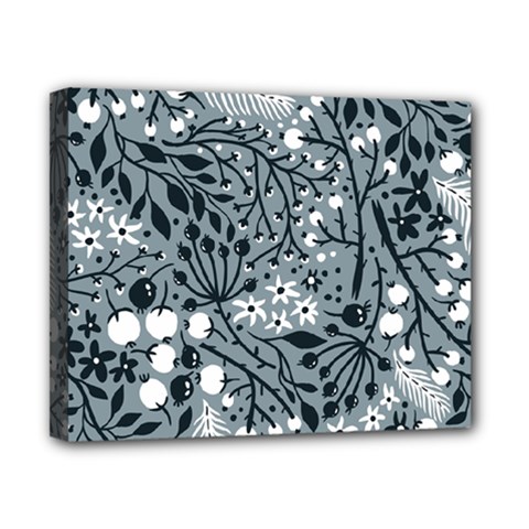 Abstract Floral Pattern Grey Canvas 10  X 8 