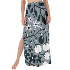 Abstract Floral Pattern Grey Maxi Chiffon Tie-up Sarong