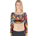 Beautiful Pattern Background Wave Chevron Waves Line Rainbow Art Long Sleeve Crop Top View1