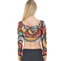 Beautiful Pattern Background Wave Chevron Waves Line Rainbow Art Long Sleeve Crop Top View2