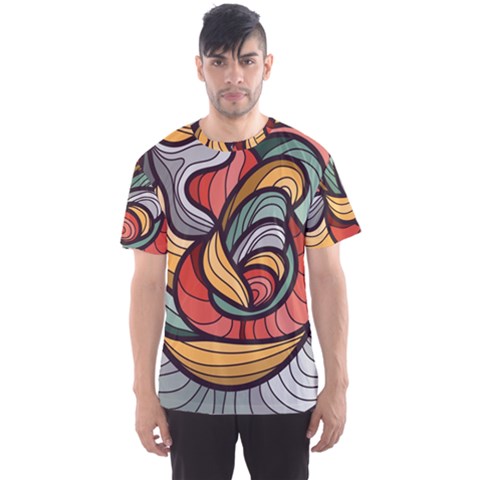 Beautiful Pattern Background Wave Chevron Waves Line Rainbow Art Men s Sports Mesh Tee by Mariart