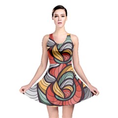 Beautiful Pattern Background Wave Chevron Waves Line Rainbow Art Reversible Skater Dress