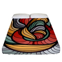 Beautiful Pattern Background Wave Chevron Waves Line Rainbow Art Fitted Sheet (queen Size) by Mariart