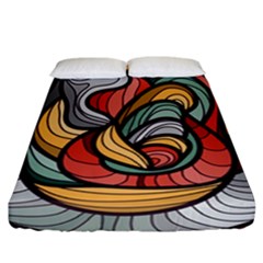 Beautiful Pattern Background Wave Chevron Waves Line Rainbow Art Fitted Sheet (california King Size) by Mariart