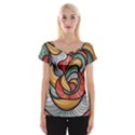 Beautiful Pattern Background Wave Chevron Waves Line Rainbow Art Cap Sleeve Tops View1