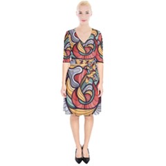 Beautiful Pattern Background Wave Chevron Waves Line Rainbow Art Wrap Up Cocktail Dress