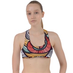 Beautiful Pattern Background Wave Chevron Waves Line Rainbow Art Criss Cross Racerback Sports Bra by Mariart