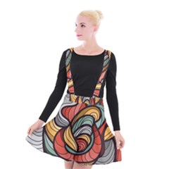 Beautiful Pattern Background Wave Chevron Waves Line Rainbow Art Suspender Skater Skirt by Mariart