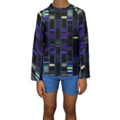 Biostatistics Line Blue Kids  Long Sleeve Swimwear