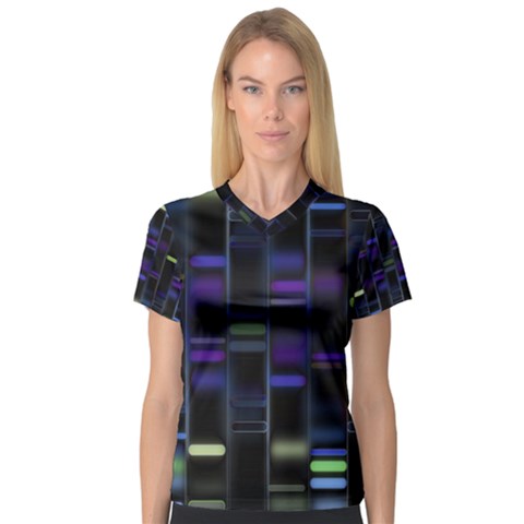 Biostatistics Line Blue V-neck Sport Mesh Tee by Mariart