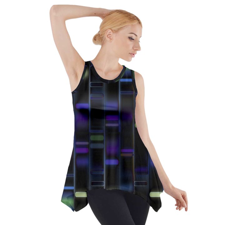 Biostatistics Line Blue Side Drop Tank Tunic