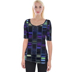 Biostatistics Line Blue Wide Neckline Tee