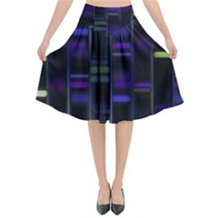 Biostatistics Line Blue Flared Midi Skirt by Mariart