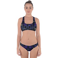 Biostatistics Line Blue Cross Back Hipster Bikini Set