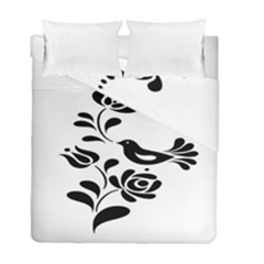 Birds Flower Rose Black Animals Duvet Cover Double Side (full/ Double Size) by Mariart