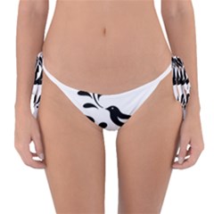 Birds Flower Rose Black Animals Reversible Bikini Bottom