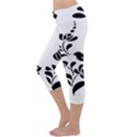 Birds Flower Rose Black Animals Capri Yoga Leggings View2