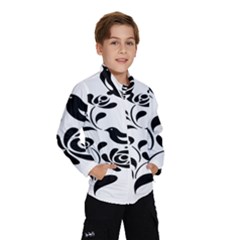 Birds Flower Rose Black Animals Wind Breaker (kids) by Mariart