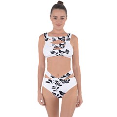 Birds Flower Rose Black Animals Bandaged Up Bikini Set 