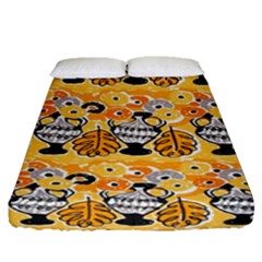 Amfora Leaf Yellow Flower Fitted Sheet (queen Size) by Mariart