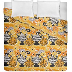 Amfora Leaf Yellow Flower Duvet Cover Double Side (king Size) by Mariart