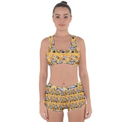 Amfora Leaf Yellow Flower Racerback Boyleg Bikini Set