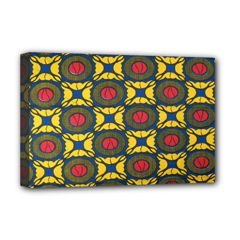 African Textiles Patterns Deluxe Canvas 18  X 12   by Mariart