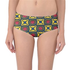 African Textiles Patterns Mid-waist Bikini Bottoms by Mariart