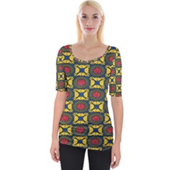 African Textiles Patterns Wide Neckline Tee