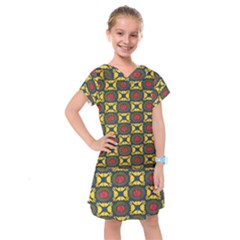 African Textiles Patterns Kids  Drop Waist Dress