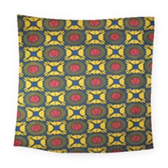 African Textiles Patterns Square Tapestry (large) by Mariart